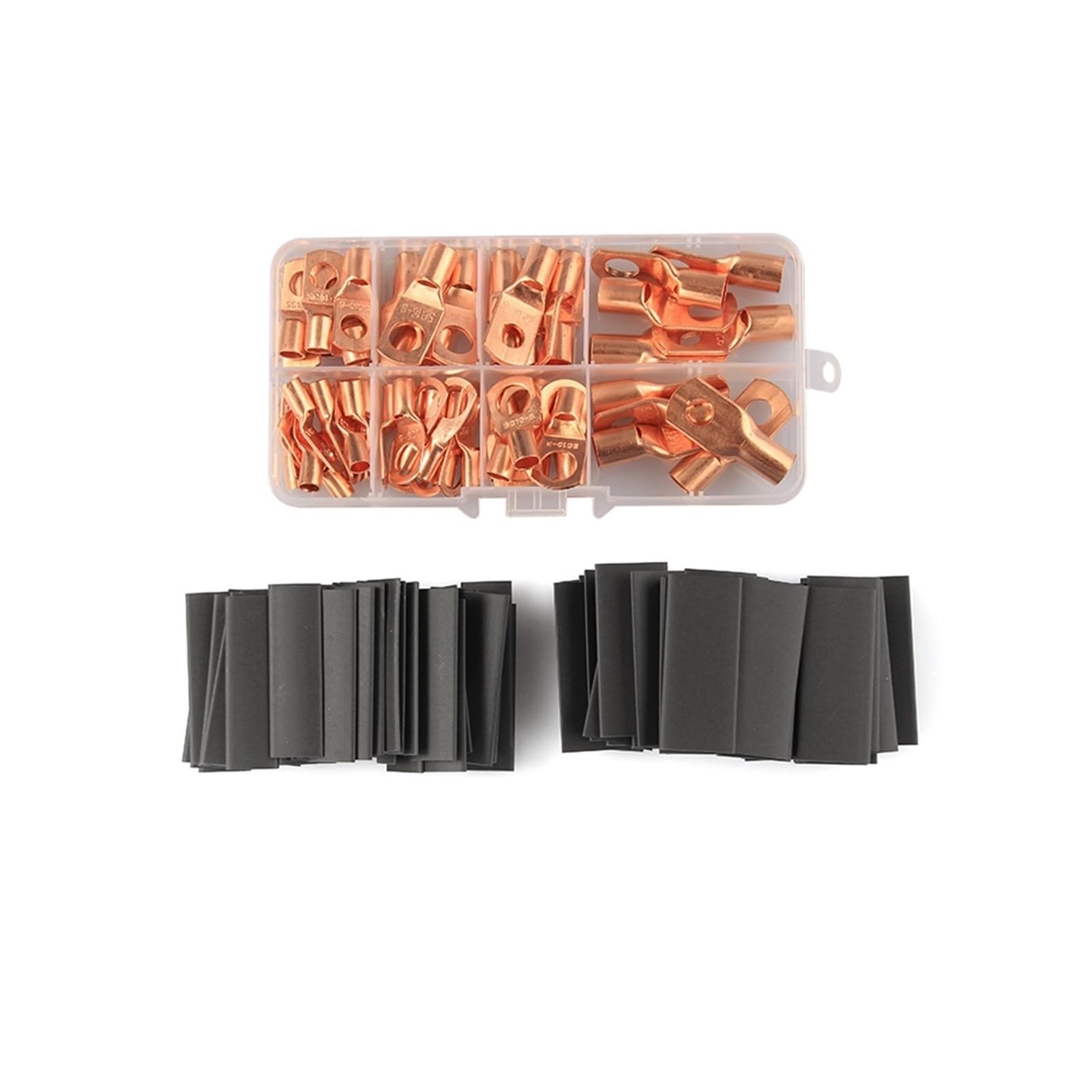 140pcs Sc6-25 Los terminales de las baterías de los lugs de los cables de cobre se fijan los conectores de alambre desnudo/soldado desnudo + tubo encogido