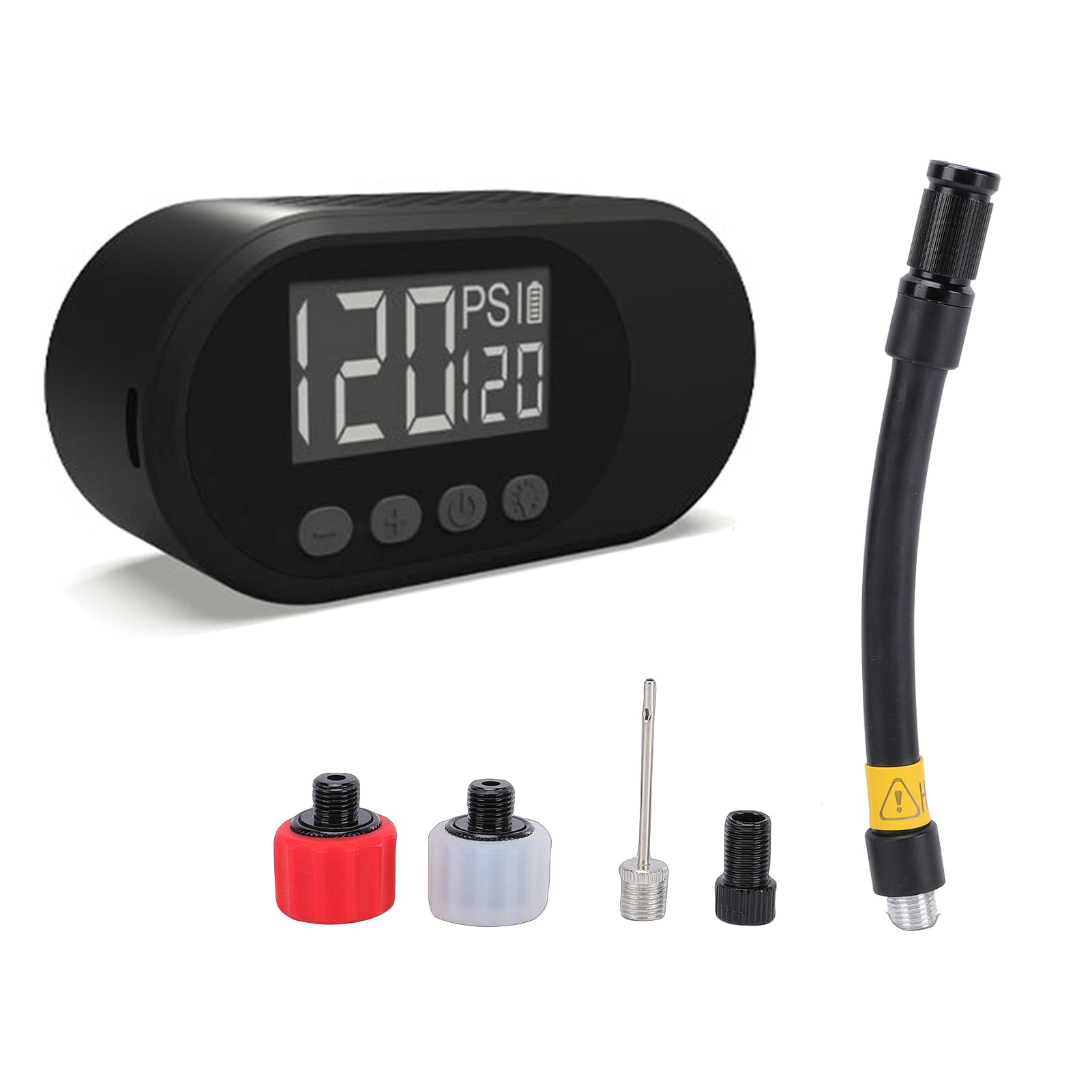 SIXRUN Pompa d'Aria Portatile, Gonfiatore per Pneumatici Ricaricabile con Arresto Automatico da 120 PSI, Mini Compressore d'Aria con Display Digitale, Luce a LED, Senza Fili per Auto, Bici, Viaggi