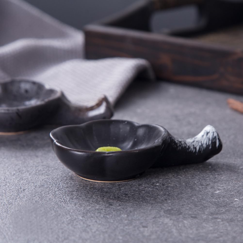 Cabilock 4 Pcs Porcelain Fork Chopstick Rack Ceramic Spoon Sauce Plate Mini Spoons Chop Sticks Mini Scoop Dipping Bowls Ceramic Chopstick Holder Soy Sauce Dish Dipping Vegetables Condiment