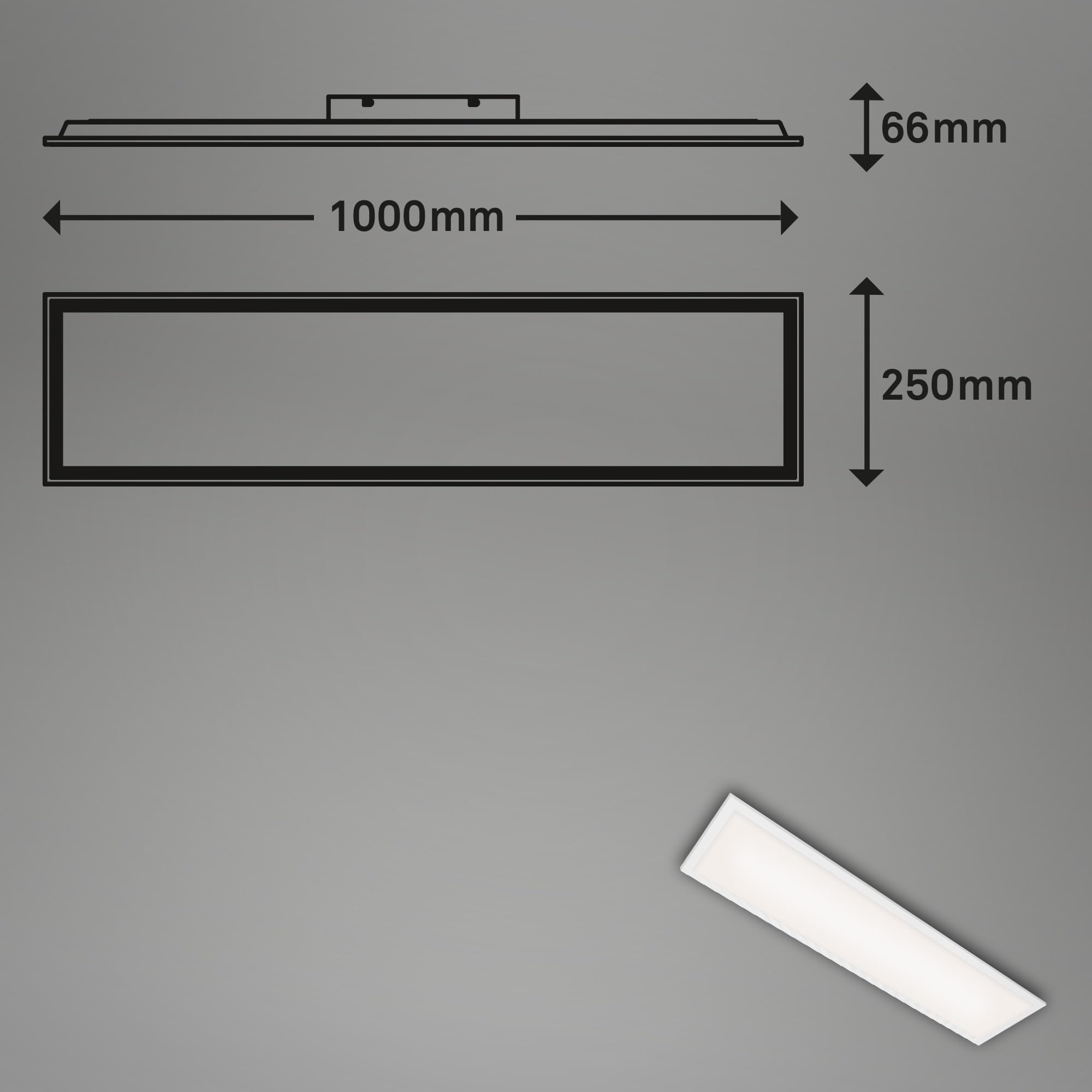 Briloner - Lampada da soffitto LED piatta con telecomando, luce RGB, regolabile da bianco caldo a bianco freddo, plafoniera LED, lampada da soggiorno, pannello LED, cucina, 100x25x6,6 cm, bianco