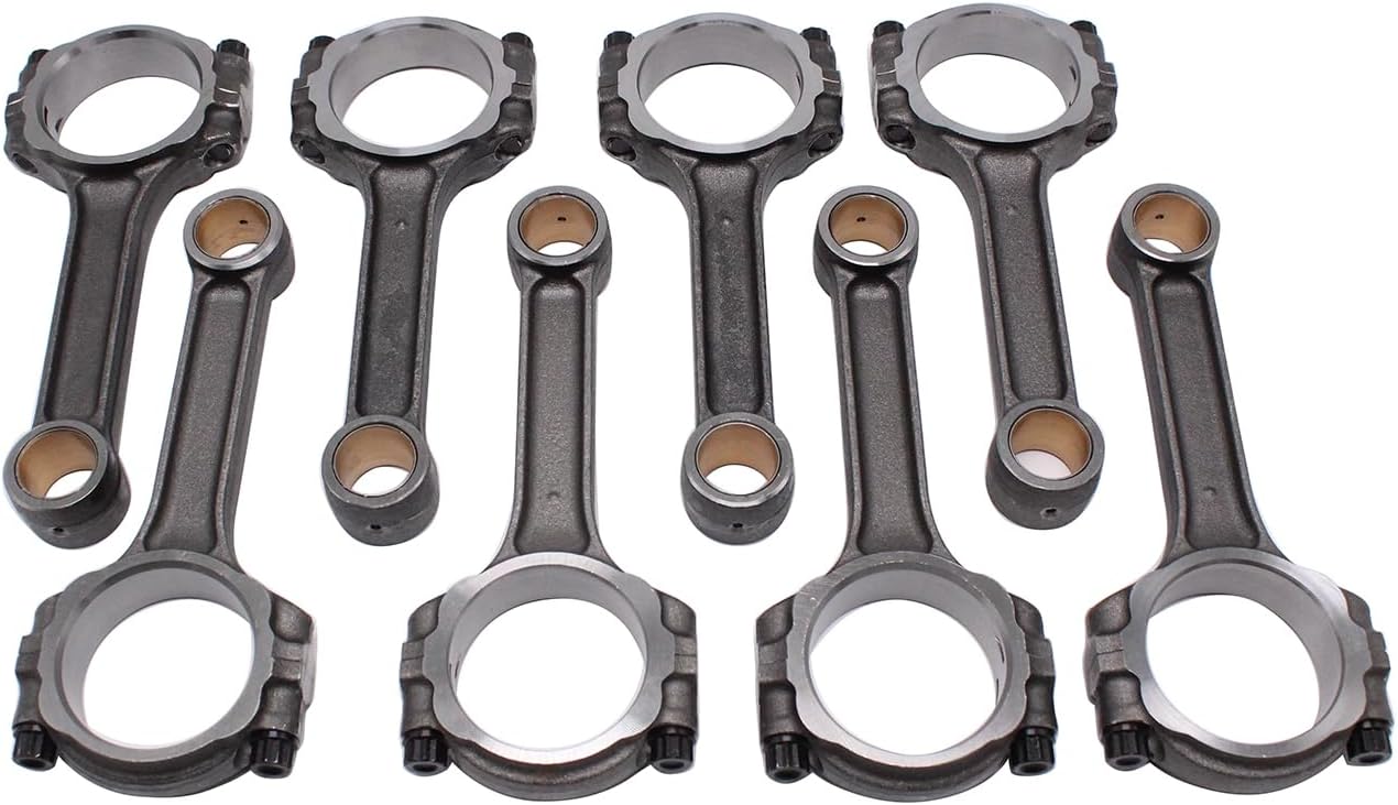 8PCs Connecting Rods for SBC 350 I Beam 6.000" 2.100" .927" Bronze Bush 5140 Connecting Rods Compatible for Chevy SBC 350
