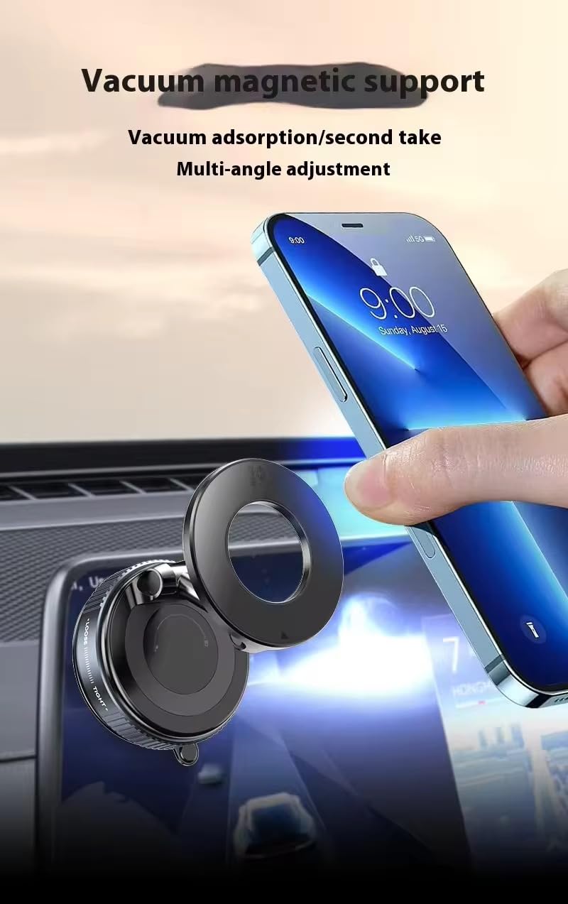 GopinathEcom 360° Vaccum Magnetic Phones Holder, Magnetic Car Phone Mount,Hands-Free Suction Cup Phones Holder for Car/Gym/Mirror/Shower,Mount Compatible All Mobile Phones Holder 3