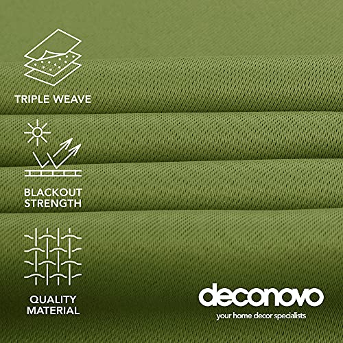 Image of Deconovo Blackout Curtains Foil Print Floral Thermal Insulated Drapes, Room Darkening Grommet Blackout Window Treatments for Living Room, Light Beige, 42 * 84 Inch, 2 Panels