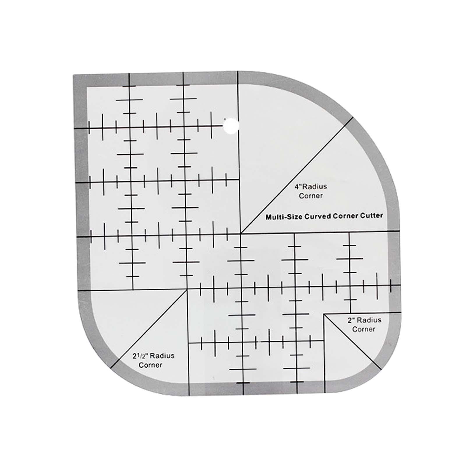 Curved Corner Cutter Ruler Pattern Maker DIY Craft Precise Scale Sewing Tool 204mmx204mmx2mm