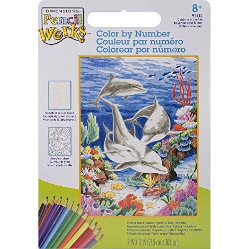 Dimensions Needlecrafts Paintworks/Pencil by Number, Dolphins In The Sea