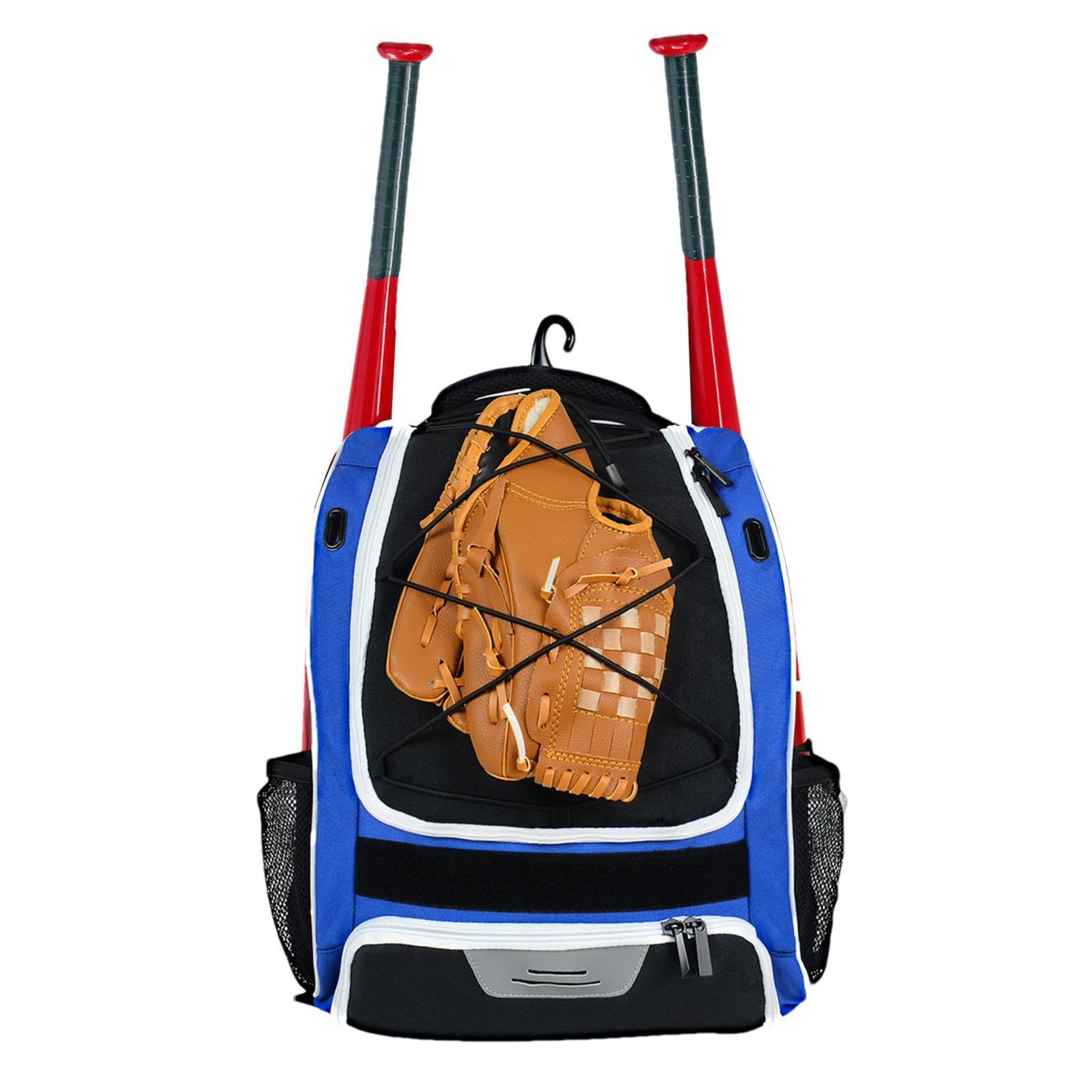 Mochila de béisbol – Poliéster 34 x 22 x 45 cm, impermeable, bolsa grande para bate de béisbol con casco, guante, compartimento para zapatos y almacenamiento de equipo para entrenamiento y juegos