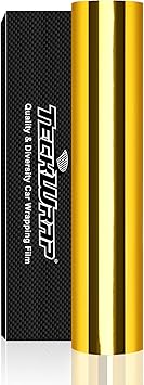 TECKWRAP 11.5"x 60" Chrome Mirror Gold Vinyl Wrap Self-Adhesive Car Sticker Car Wrap Vinyl Gold