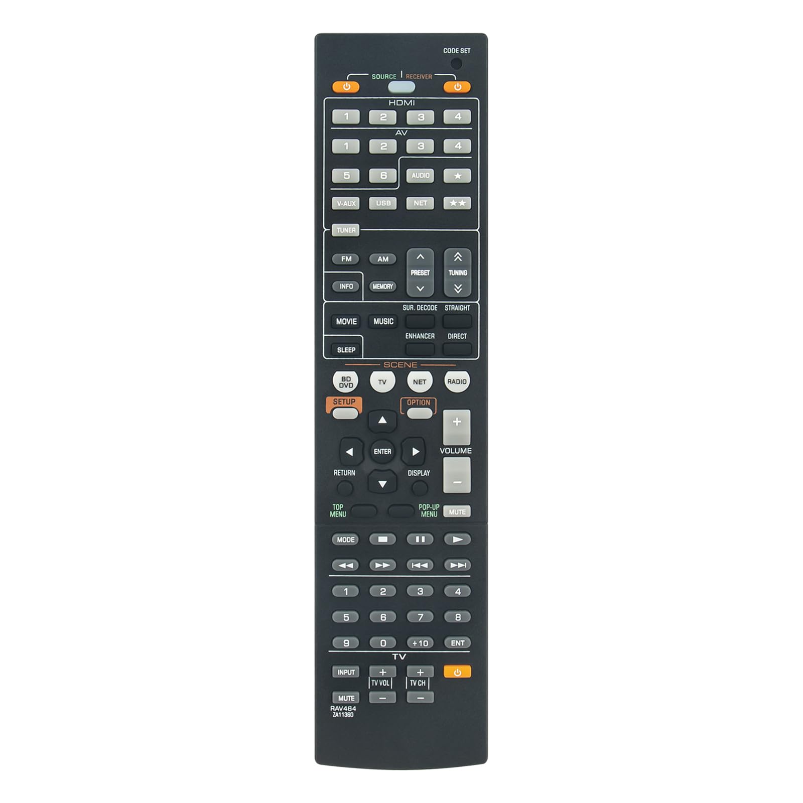 YAMAHA RX-V377 AVレシーバー リモコン未使用新品 Amazon | RAV464-ZA11360 ユニバーサル交換用リモコン ヤマハ RX-V377
