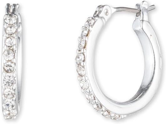 Anne Klein Classics Gold Tone Small Crystal Hoop Earrings