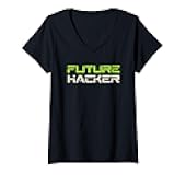 Women's Future Hacker AI Quantum Computing V-Neck T-Shirt
