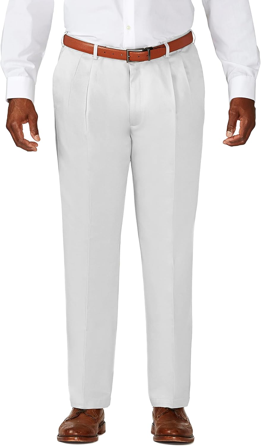 Haggar Men's Work to Weekend Hidden Expandable Waist No Iron Casual Pant - Flat and Pleat Front