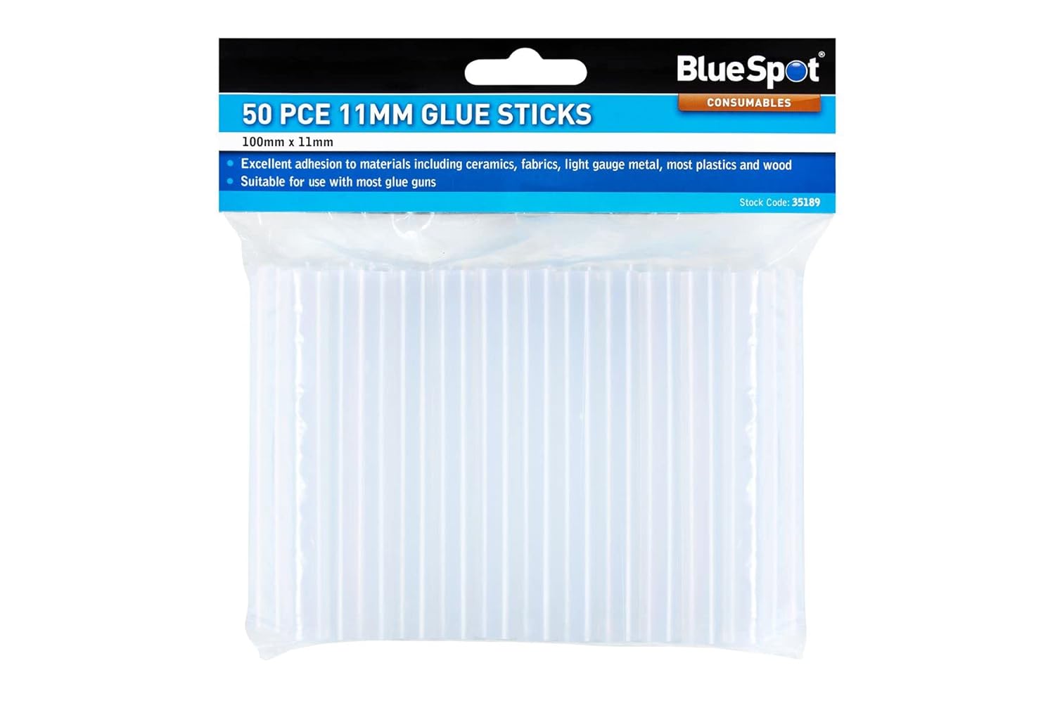 50 Bluespot 11mm Diameter Glue Sticks