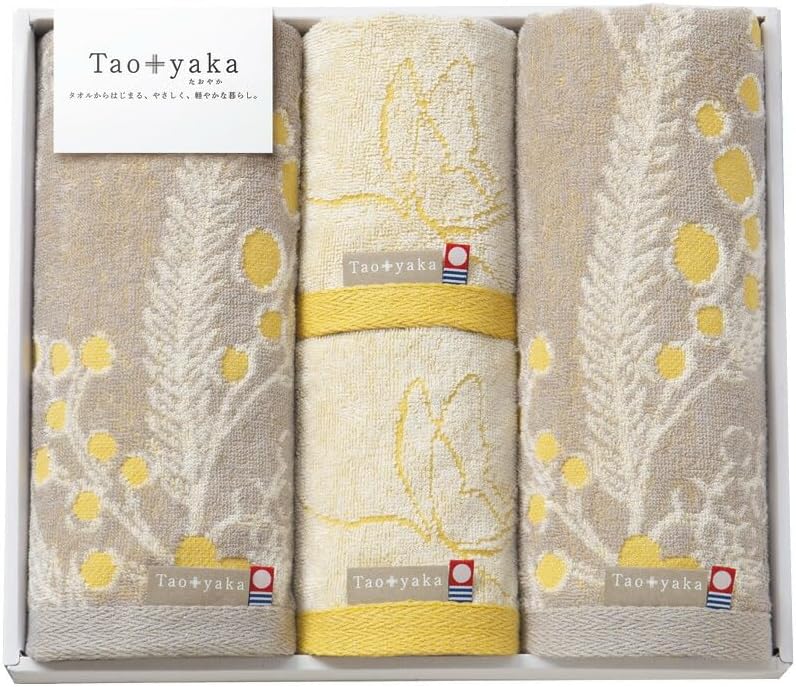 実りの秋の贈り物 フェイスタオル2P＆ウォッシュタオル2P Taoyaka フェイスタオル：34&times;80cm、ウォッシュタオル：34&times;