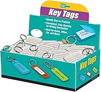 Lucky Line Extra Strength Clear Key Tags with Split Rings, 100 Pack - Durable Key Organizers & Luggage Tags, Made in USA