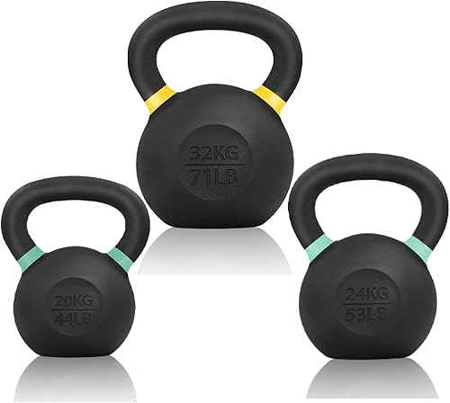 Yes4All - Pesas rusas de hierro fundido con recubrimiento en polvo, entrenamiento de fuerza, gimnasio en casa, ejercicios de cuerpo completo