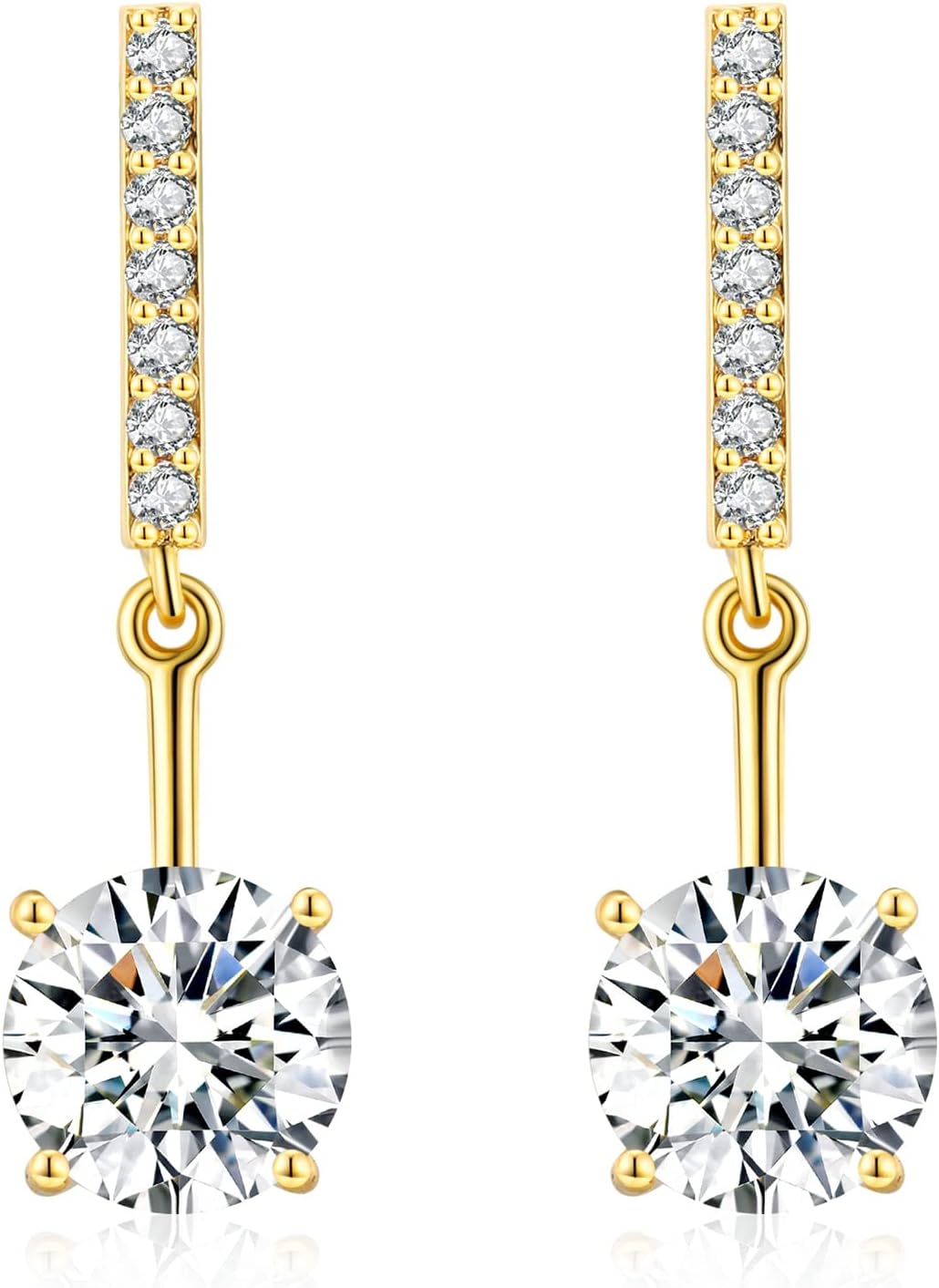 SBLING Platinum Plated or 18K Gold Plated Cubic Zirconia Drop Earrings - Gifts for Women