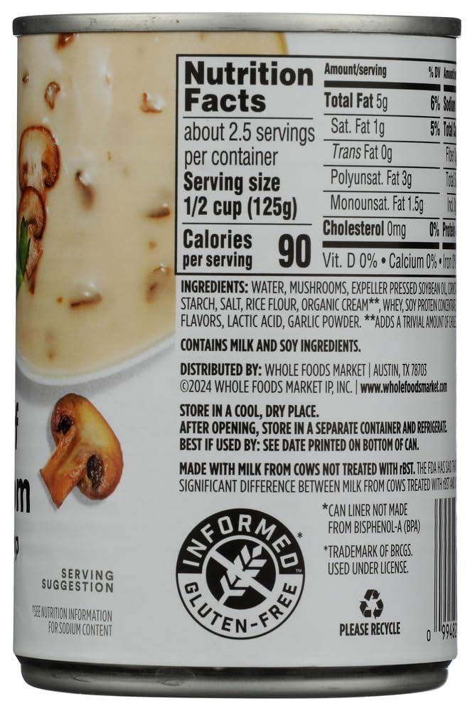 365 by Whole Foods Market, Condensed Cream of Mushroom Soup, 10.5 Ounce - image 2
