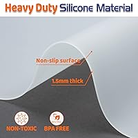 Vista 4 de Warome Tapete de silicona, 78.7 x 23.6 pulgadas, resistente al calor, tapete protector de encimera extragrande, tapete de encimera de cocina