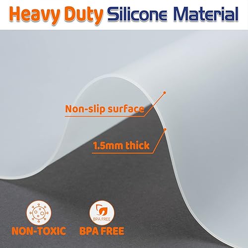 Miniatura 4 de Warome Tapete de silicona, 78.7 x 23.6 pulgadas, resistente al calor, tapete protector de encimera extragrande, tapete de encimera de cocina