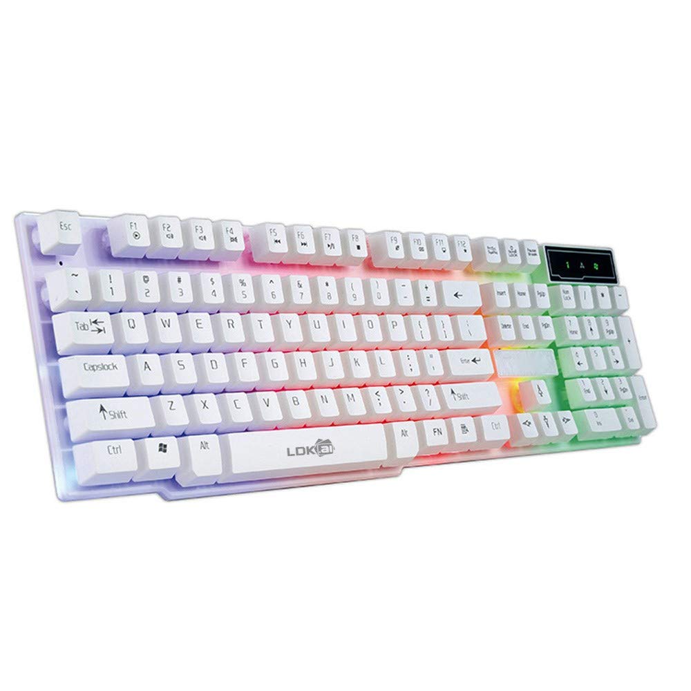 104 Key Illuminated Gaming Keyboard Wired RGB Backlit Keyboard 60 Percent Mechanical Keyboards Hand Feeling Gaming Accessories Portable