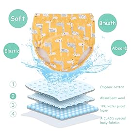 U0U Baby Boys 4 Pack Cotton Training Pants Toddler Potty Training Underwear for Boys Dinosaur Blue 4T