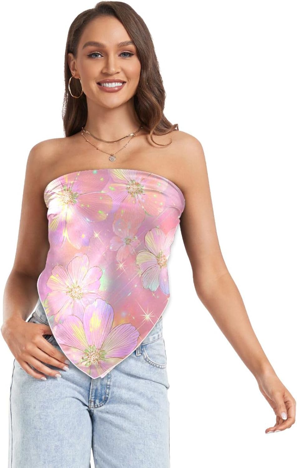 Shining Star Flower Pink for Girl Square silk head hair scarf 35 inch silk scarf warm wrap for women head bufandas para mujer elegantes