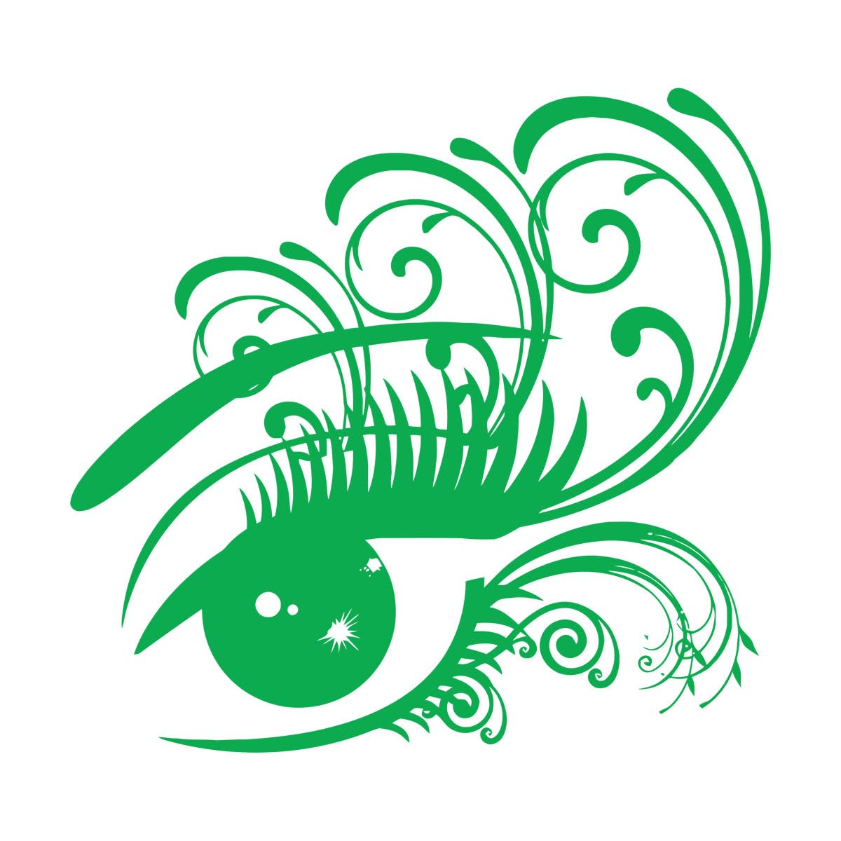 Women's Eye with Big Eyelashes Wall Stickers Beauty Salon Decor Mural Modern Girls Room Decoration Wall Decals Bedroom Small - 42x44cm — image 1