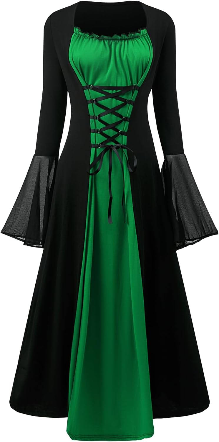 Rococo baljurk voor dames, middeleeuwse gothic, cosplay-jurk, lange jurk, retro cosplay kostuum voor Halloween, carnaval, party, dames, barokke ruches, avondjurk, Victoriaanse korsetjurk, hoge taille, blauw, 3XL