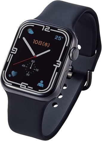 Elecom AW-45BDSCBK Compatible with Apple Watch Ultra 3/2/Ultra 49mm, 11 10 9 8 7 6 5 4 46/45/44mm SE 3/2nd Generation, 3 2 1 42mm Silicone Band, Black