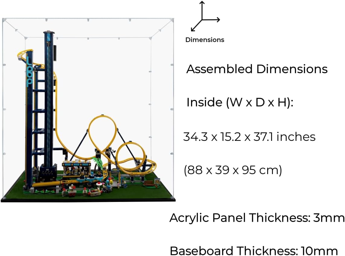 Acrylic Display Case Compatible for Lego Loop Coaster #10303, Dustproof Display Case (Case Only) (Lego Sets are NOT Included)