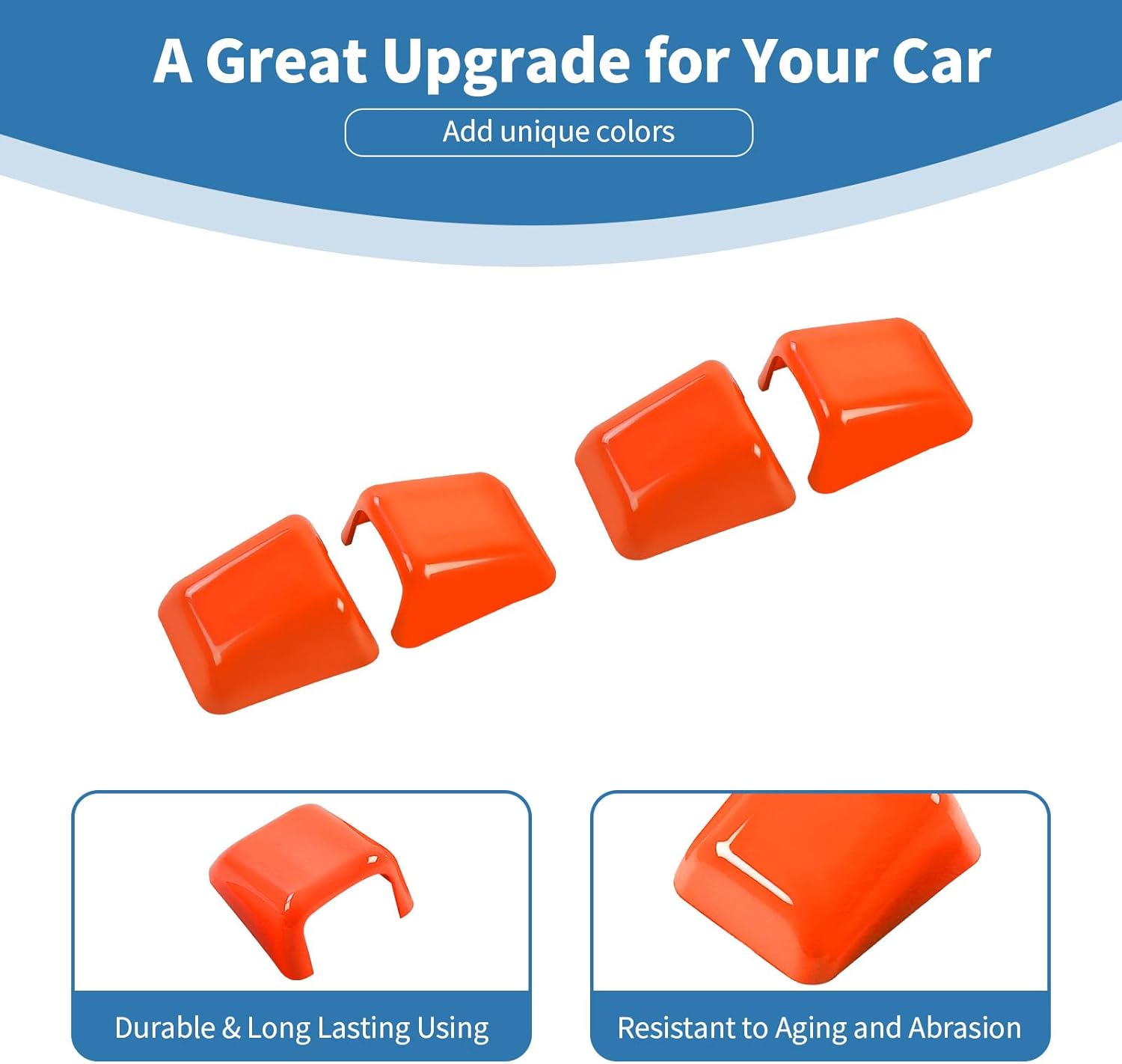 for Challenger Roof Handle Trim Cover Fit for Dodge Challenger 2010-2023 Orange Interior Accessories 4pcs