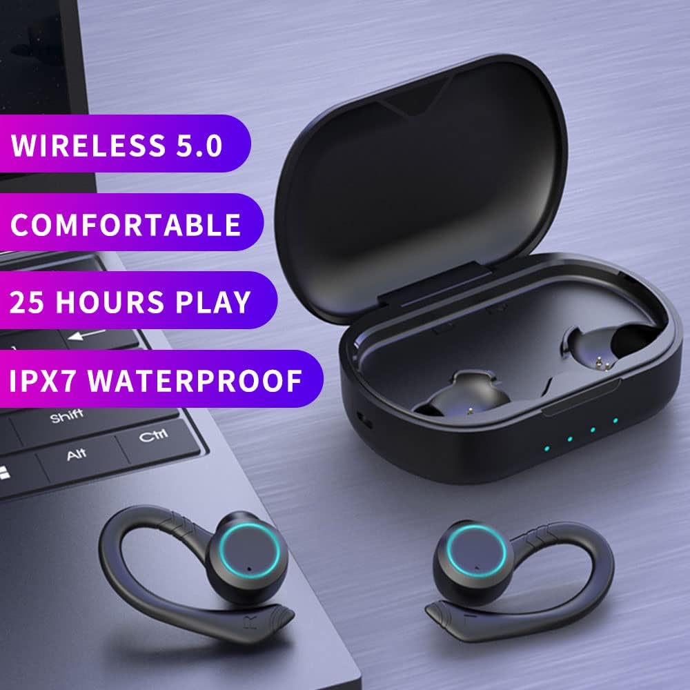 TWS Wireless Headset Bluetooth Compatible Wireless Headset Deep Bass Earbuds True Wireless Stereo Headphone with Mic Sport Earphone