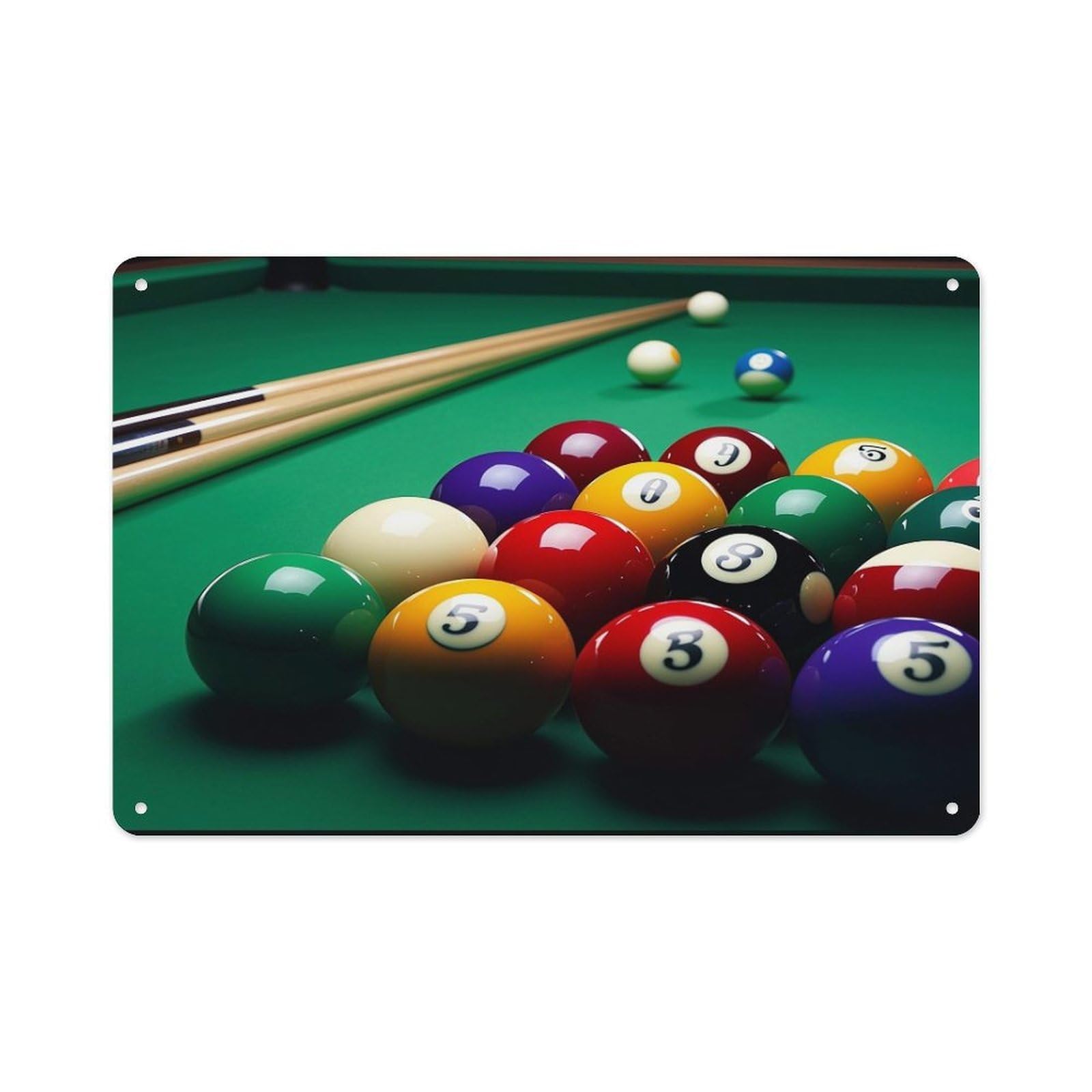 Billiards Rectangle Aluminum Sign Vintage Horizontal Aluminum Plate Multi-Purpose Decoration Painting Farmhouse Style Metal Sign for Home Door Office Cafe
