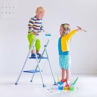 Vista 8 de 4 vasos de pintura antiderrames con tapas de color y 4 piezas de pintura de colores surtidos