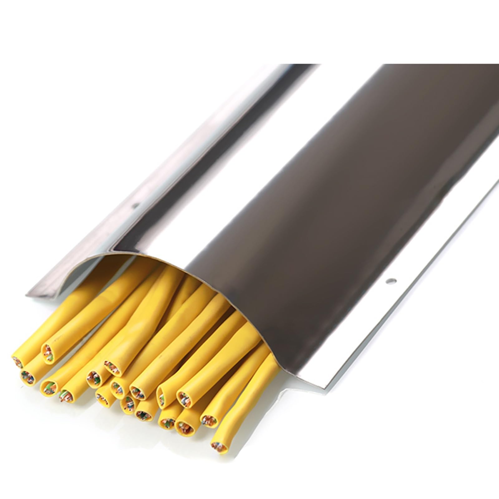 Canaleta Protector De Cable De Acero Inoxidable 1 M, Ocultador Cables para Pared O Suelo, para Entrada Vehículos, Sala Conferencias, Capacidad para 2 4 6 12 20 40 50 Cables(40 Cable)