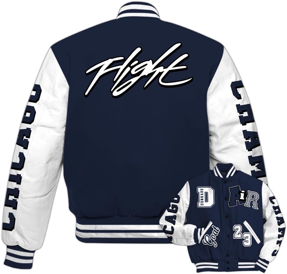 Dunkare Midnight Navy 13s Baseball Jacket, AIR Number 23 GOAT Baseball Varsity Jacket Unisex Outfit New