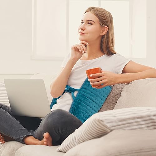 Miniatura 6 de DAILYLIFE Almohadilla de calefacción, almohadillas eléctricas con asas, envoltura de calefacción multiusos para cuello, hombros, alivio del dolor de