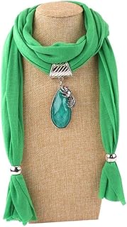 Collana Perline in Resina Ciondolo Sciarpa Donna Foulard Accessori Hijab Colore Soild
