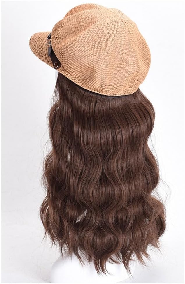 EARSHOT Wig Cap Women's Wig Cap, Wig Cap Octagonal Cap, Wavy Wig Wig Cap, Natural Looking Synthetic Heat-Resistant Fiber Wig, Suitable for Daily Party Use Headband Wig Human Hair (Color : 03)