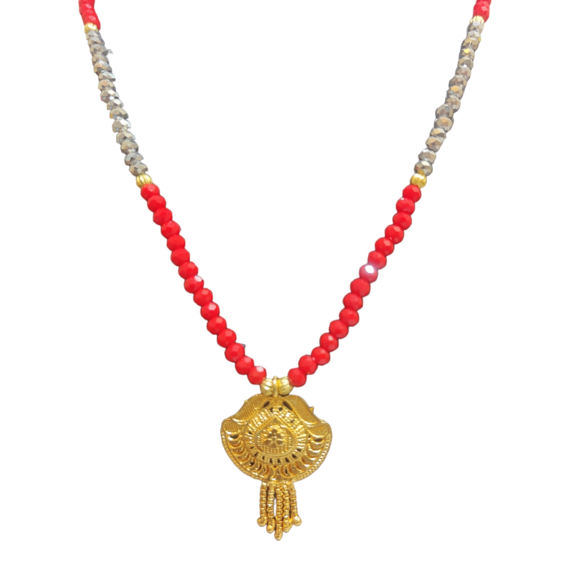 Red and Silver Crystal Beads Mangalsutra for Womens (19 inch)-image-18