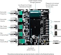 Vista 5 de Audio Amplifier Board Bluetooth 50W×2+100W 2.1 Channel with Treble and Control DIY Speaker Home Theater