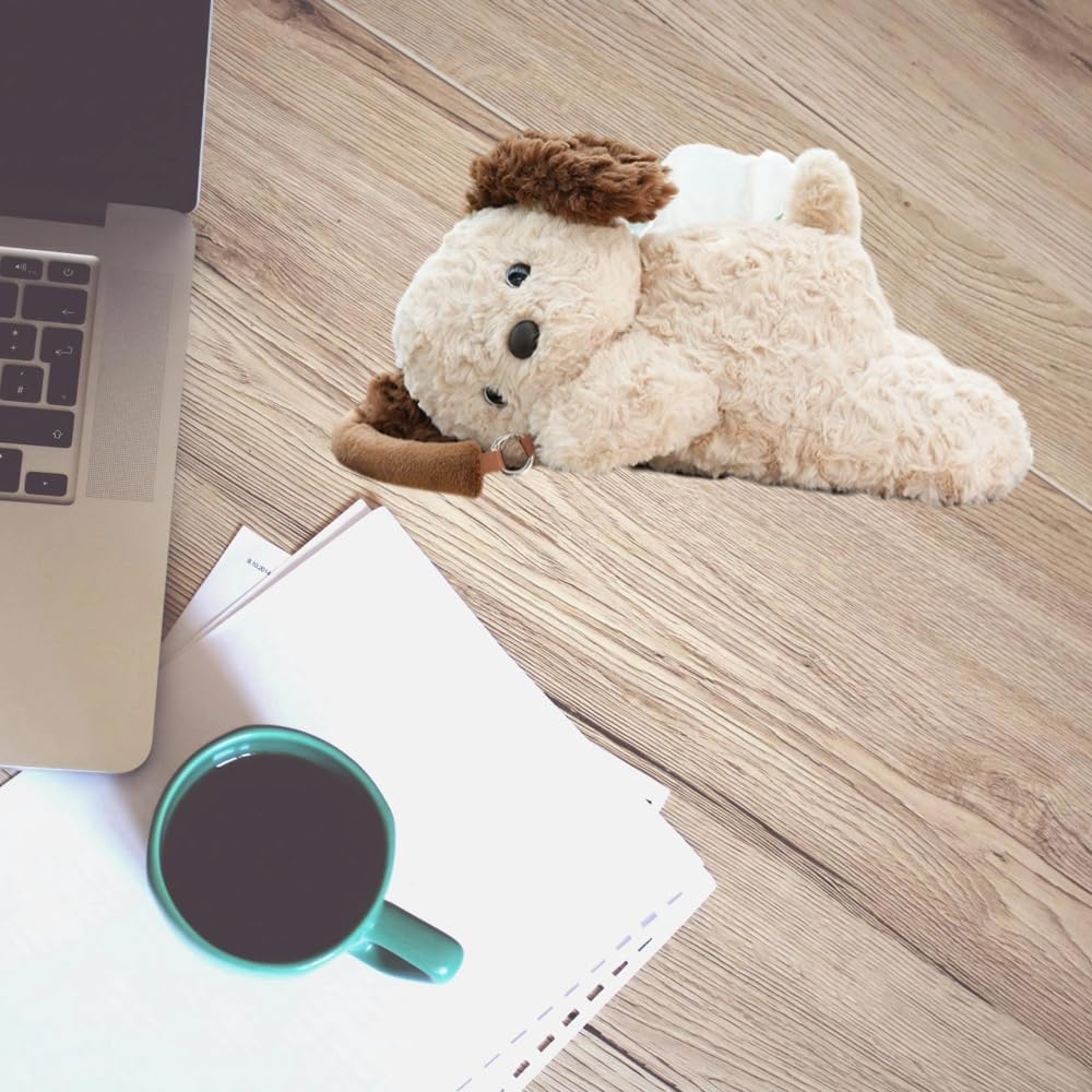 Tissu Cover Soft Plush Cute Dog Box Cartoon Paper Cover Holder Napkin Box Paper Storage for Car Home Bathroom Accessories (Brown)