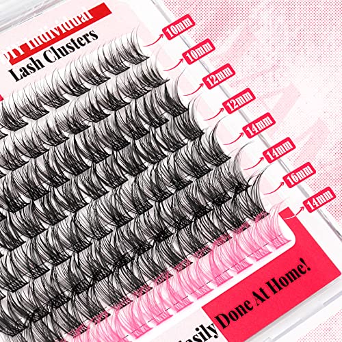 Lash Clusters Wispy Eyelash Extension 10-16Mm Diy Lash Extension Clusters Lashes C Curl Individual Lashes 96Pcs Diy Eyelash Cluster For Self Application At Home By Yawamica #TOP5