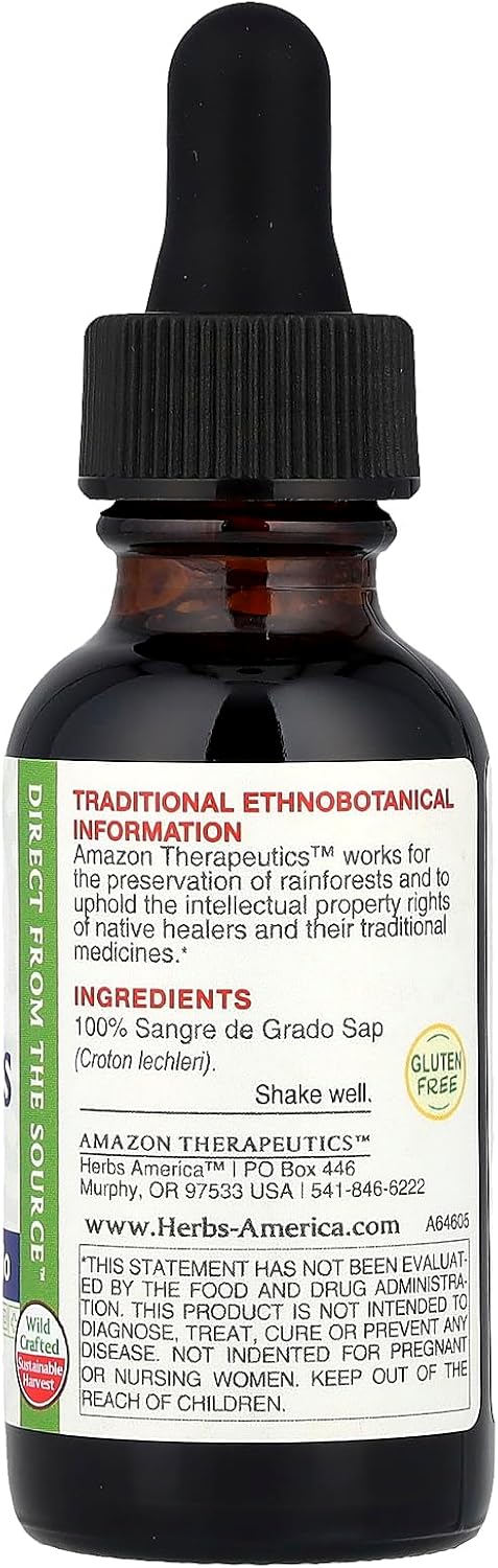 Sangre de Grado - Dragon's Blood (1oz) Wild Crafted - Gluten Free - Keto Friendly - Vegan Certified - Non-GMO - Certified Organic - All Natural