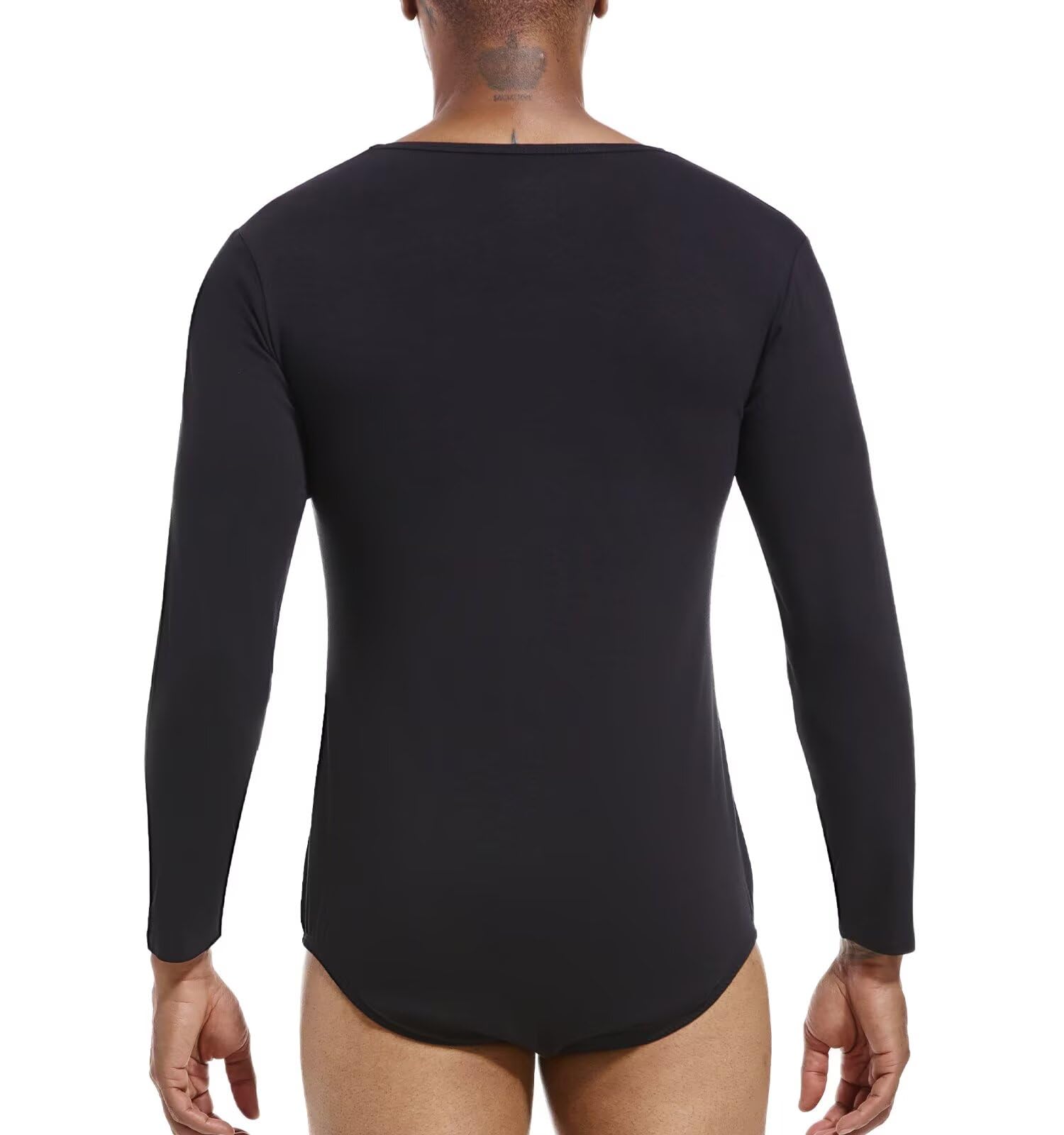 Landofgenie Herren Langarm Body aus Baumwolle Atmungsaktiver Onesie für Haus & Freizeit