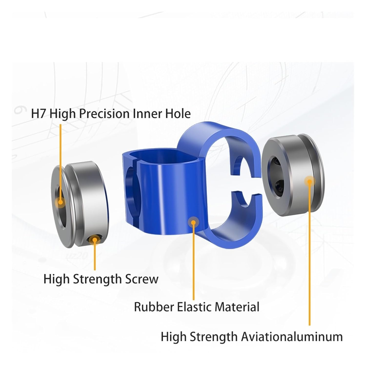 Figure-8 Encoder Coupling 1pc 8-Shaped Coupler D27L40 Plastic Elastic Flexible Eccentric Declination GB Type Aluminum Alloy Encoder Coupling(4x8)