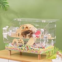 Amazon | RoBeKaU ハムスターケージ 広い空間 透明感 様々なスタイルの