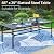 PHI VILLA 9 Pieces Outdoor Dining Set for 8, Rectangle Large Metal IronTable with Umbrella Hole & Cushioned Wicker Chairs, Large Dining Furniture for Patio, Deck, Yard, Porch