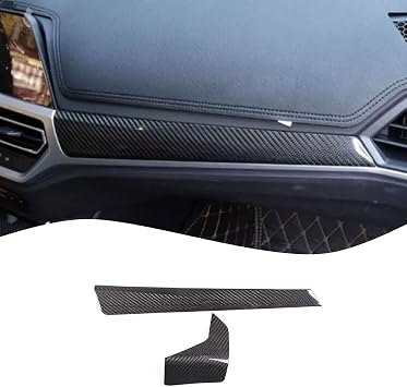 for BMW 3 Series G20 G28 Center Console Panel Decorative Protective Cover, Dashboard Dry Carbon Fiber Interior Accessories Modification Black Carbon