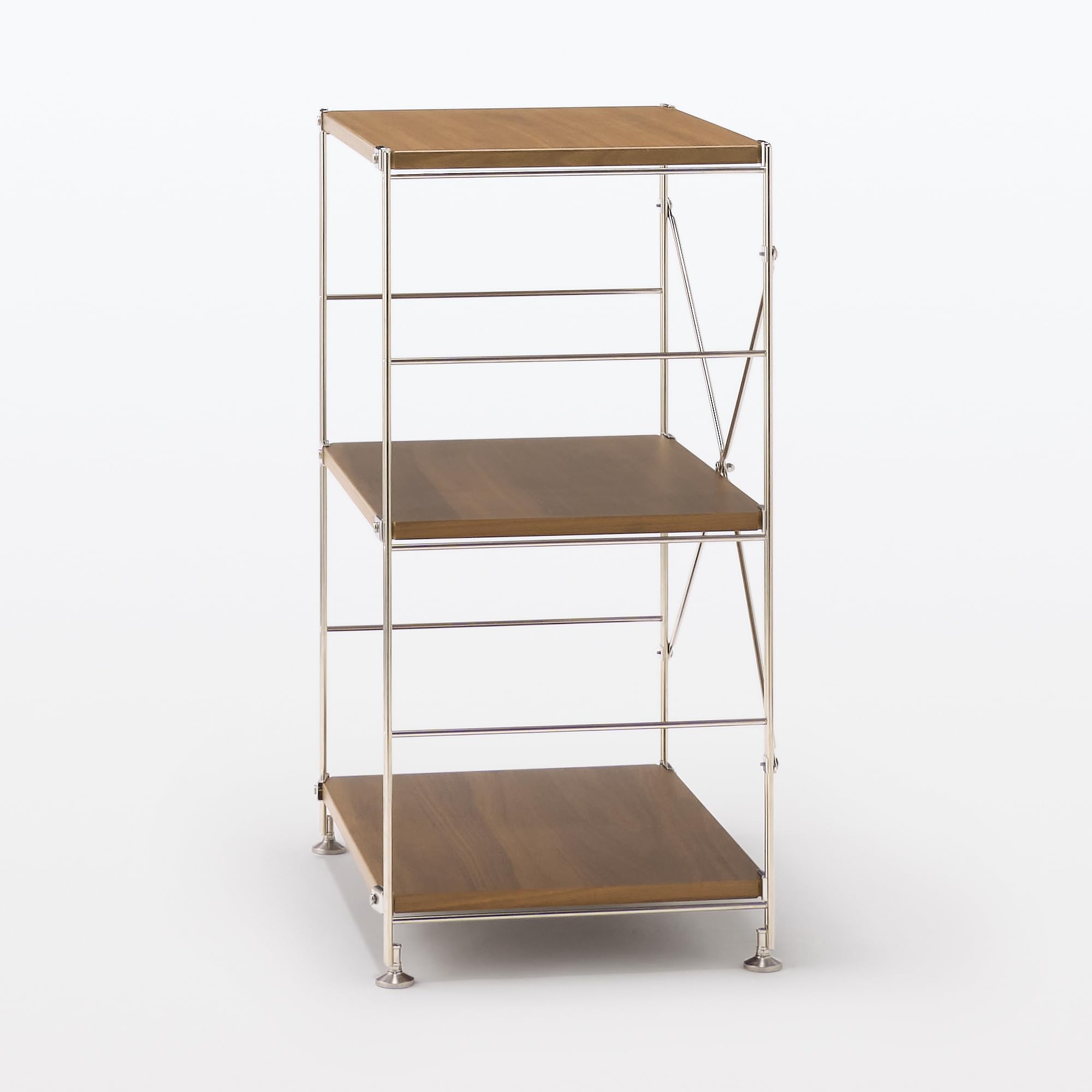 Amazon｜無印良品 ステンレスユニットシェルフ ウォールナット材棚